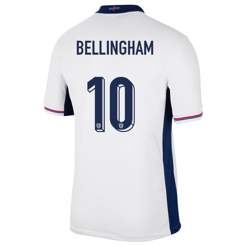 Kids Football England Jude Bellingham #10 White Home Jersey 24-26 T-Shirt