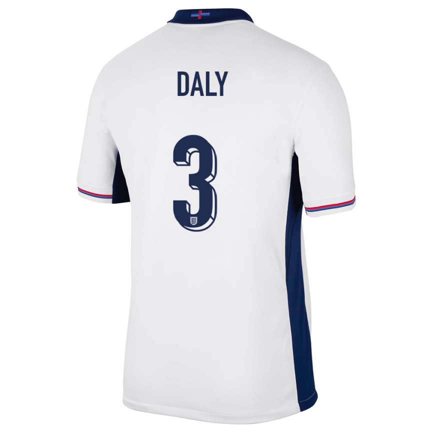 Kids Football England Rachel Daly #3 White Home Jersey 24-26 T-Shirt