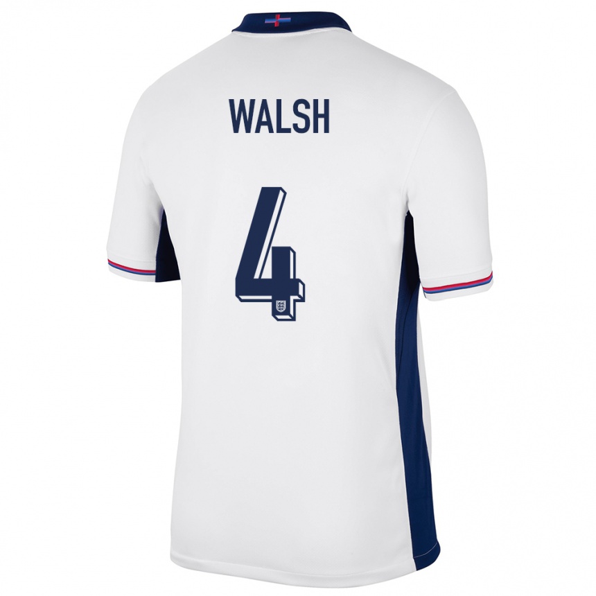 Kids Football England Keira Walsh #4 White Home Jersey 24-26 T-Shirt