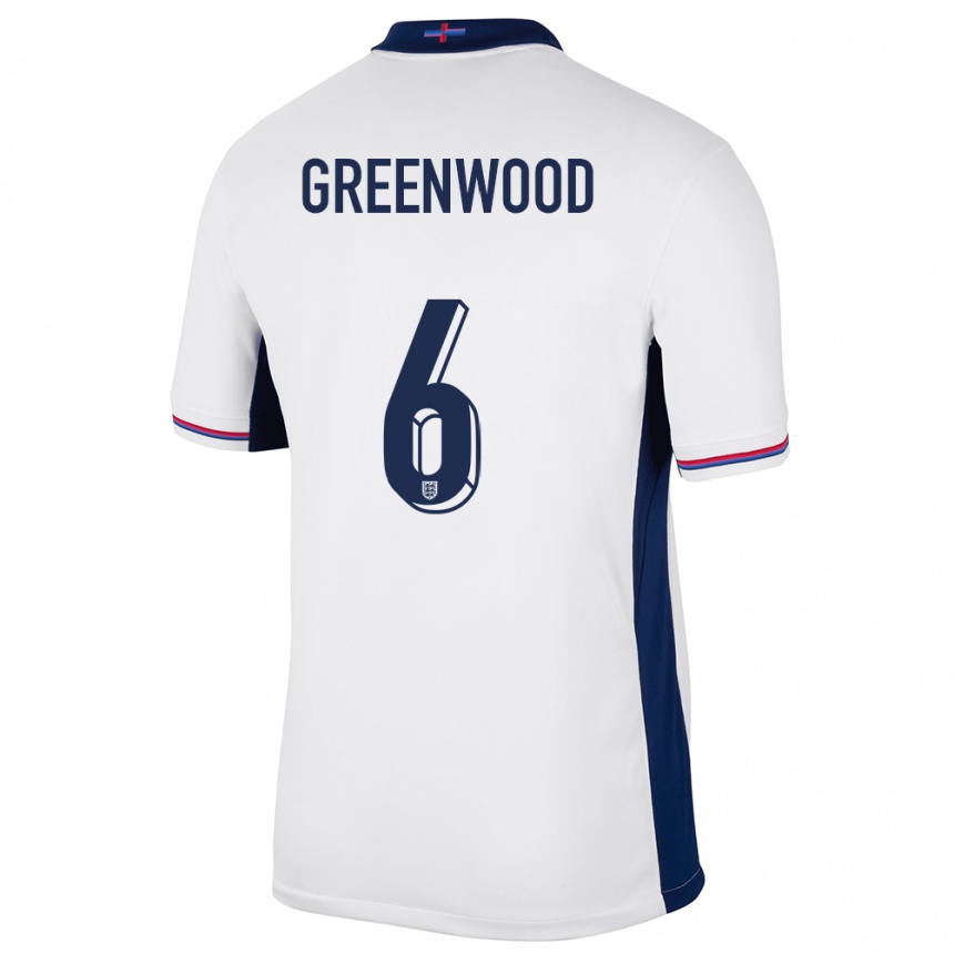 Kids Football England Alex Greenwood #6 White Home Jersey 24-26 T-Shirt