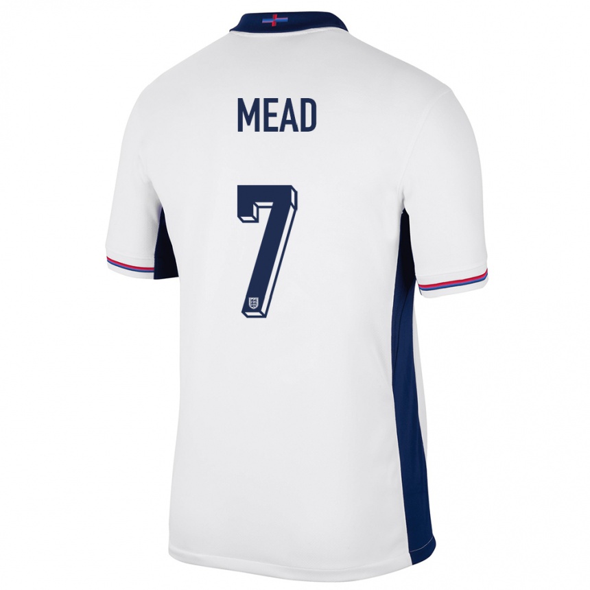 Kids Football England Beth Mead #7 White Home Jersey 24-26 T-Shirt