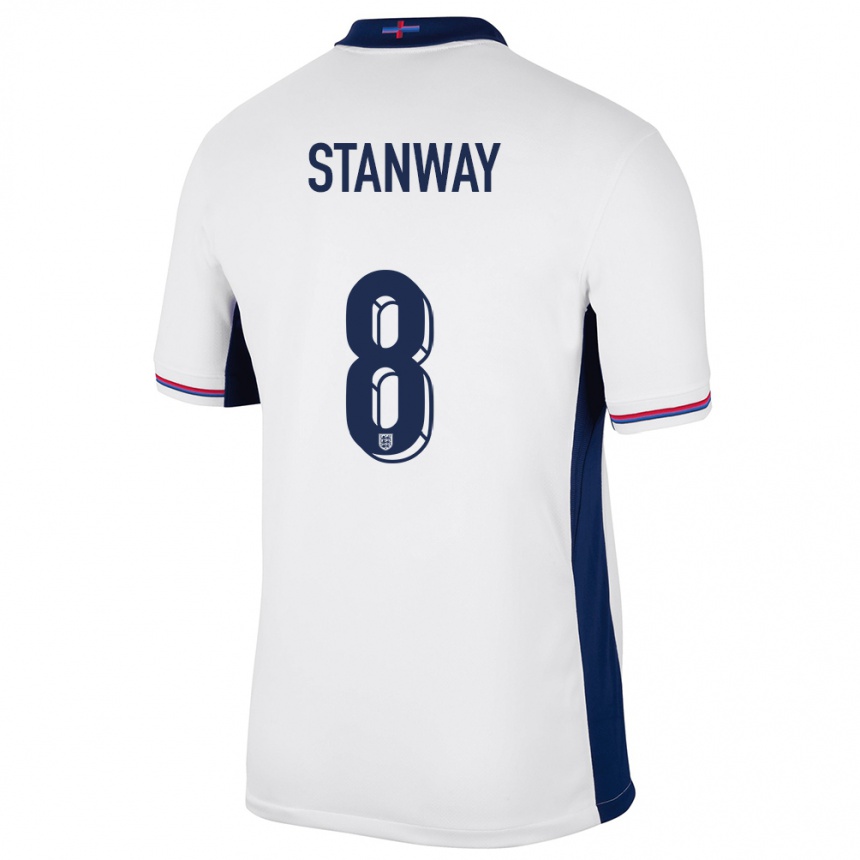 Kids Football England Georgia Stanway #8 White Home Jersey 24-26 T-Shirt