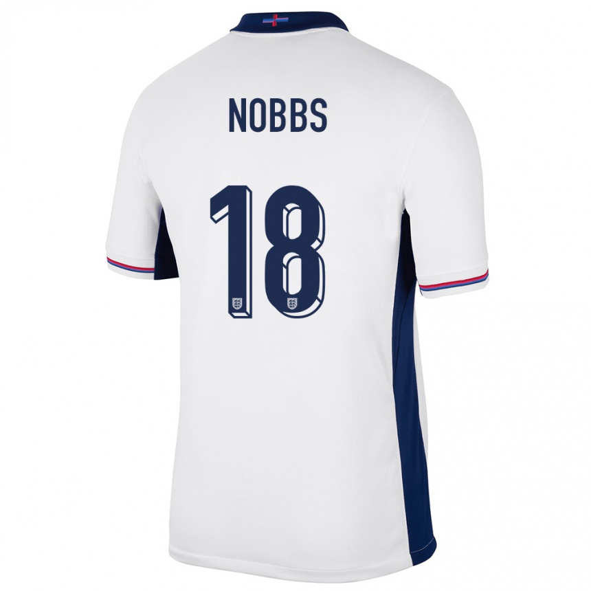 Kids Football England Jordan Nobbs #18 White Home Jersey 24-26 T-Shirt