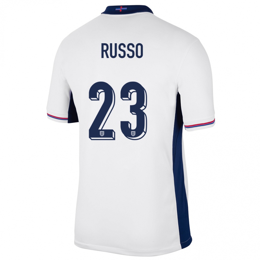 Kids Football England Alessia Russo #23 White Home Jersey 24-26 T-Shirt