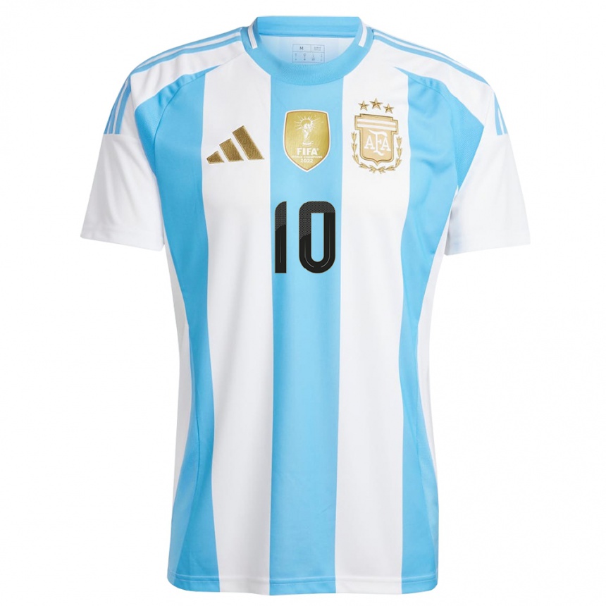 Kids Football Argentina Axel Encinas #10 White Blue Home Jersey 24-26 T-Shirt