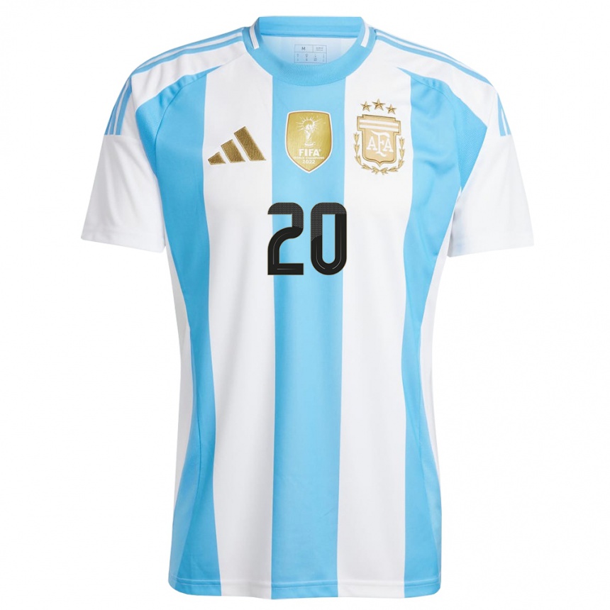 Kids Football Argentina Ruth Bravo #20 White Blue Home Jersey 24-26 T-Shirt