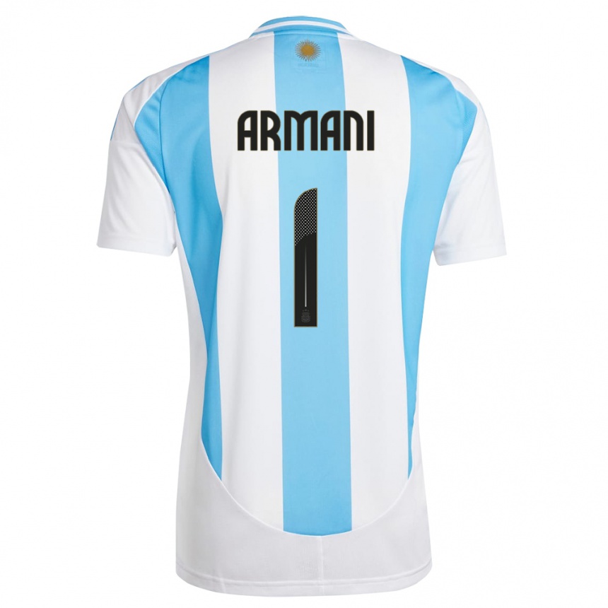 Kids Football Argentina Franco Armani #1 White Blue Home Jersey 24-26 T-Shirt