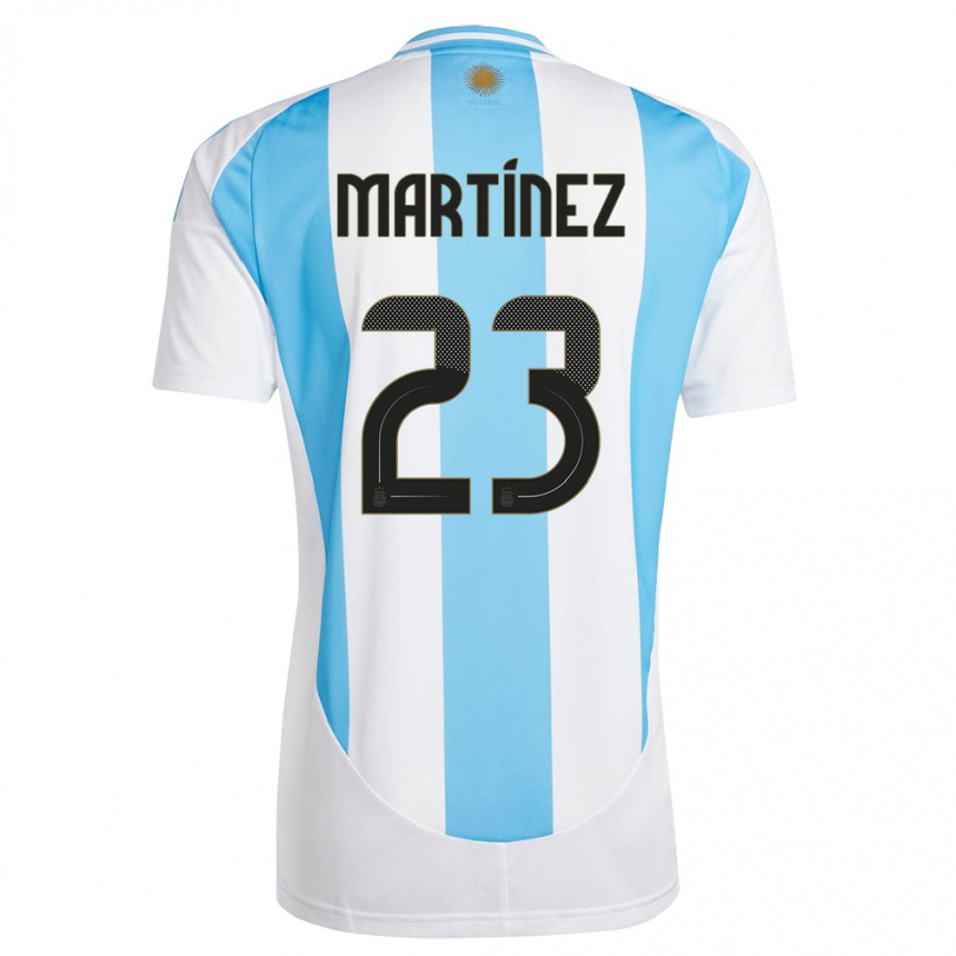 Kids Football Argentina Emiliano Martinez #23 White Blue Home Jersey 24-26 T-Shirt