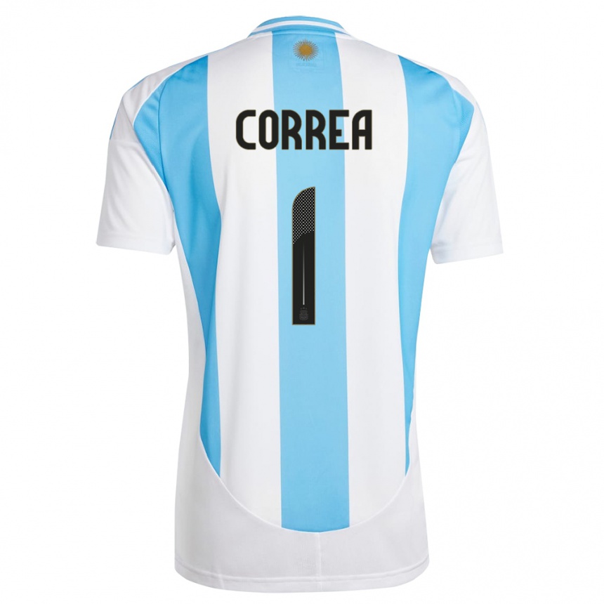 Kids Football Argentina Vanina Correa #1 White Blue Home Jersey 24-26 T-Shirt