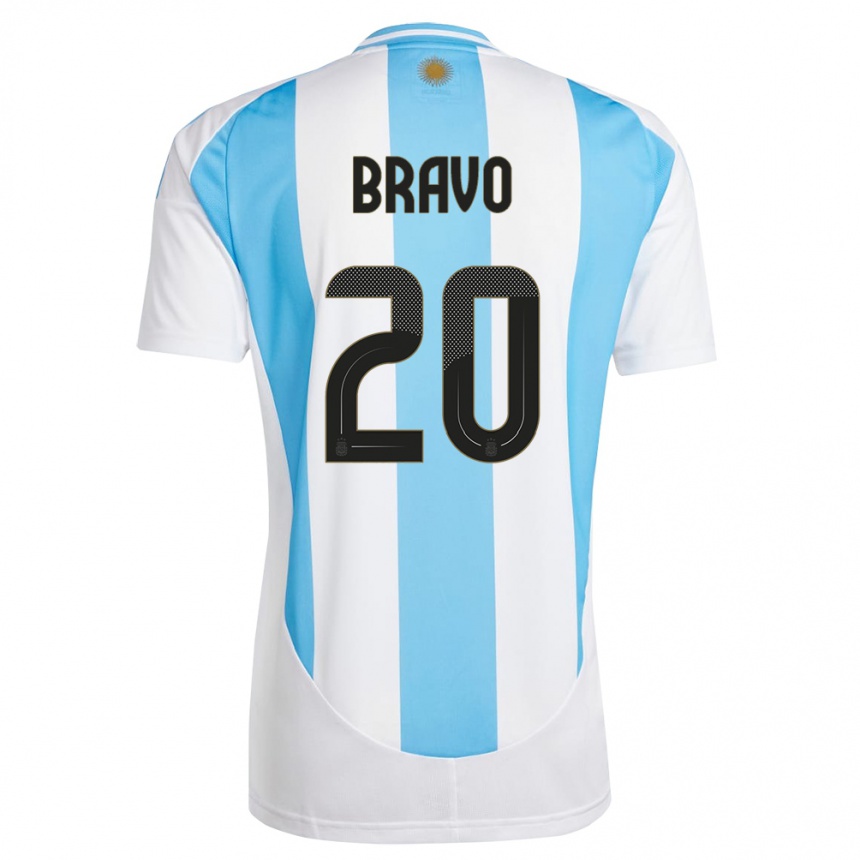 Kids Football Argentina Ruth Bravo #20 White Blue Home Jersey 24-26 T-Shirt