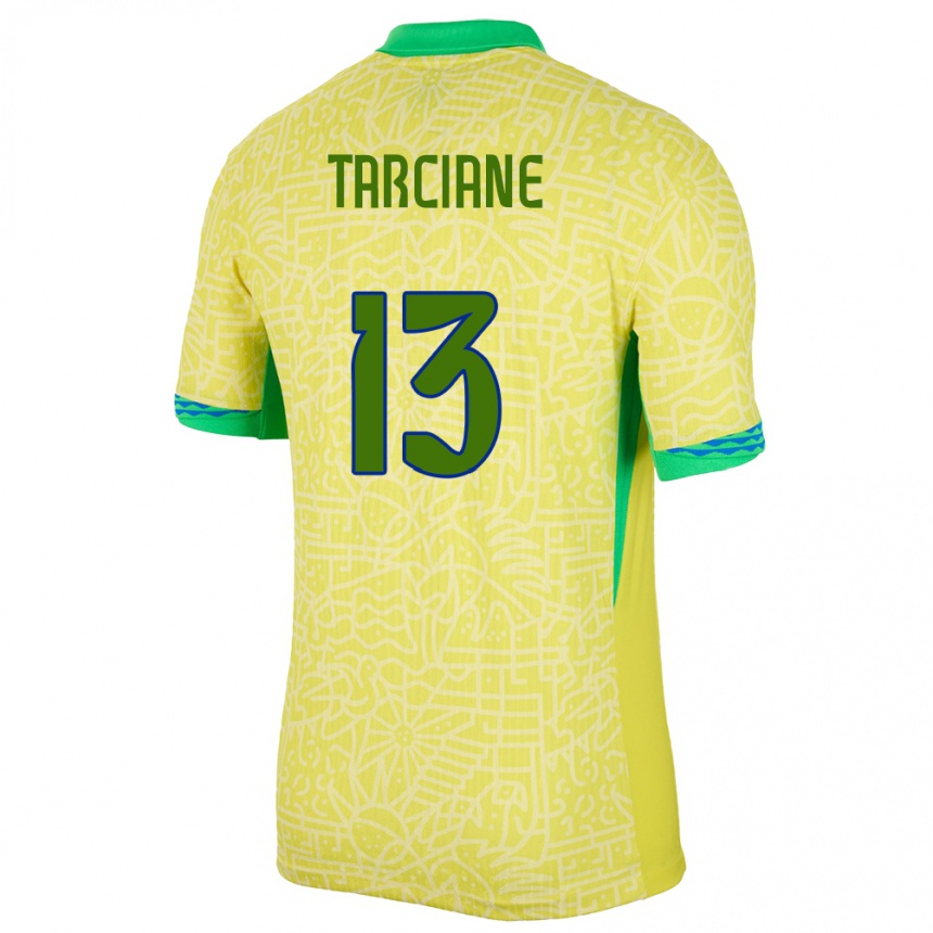 Kids Football Brazil Tarciane #13 Yellow Home Jersey 24-26 T-Shirt