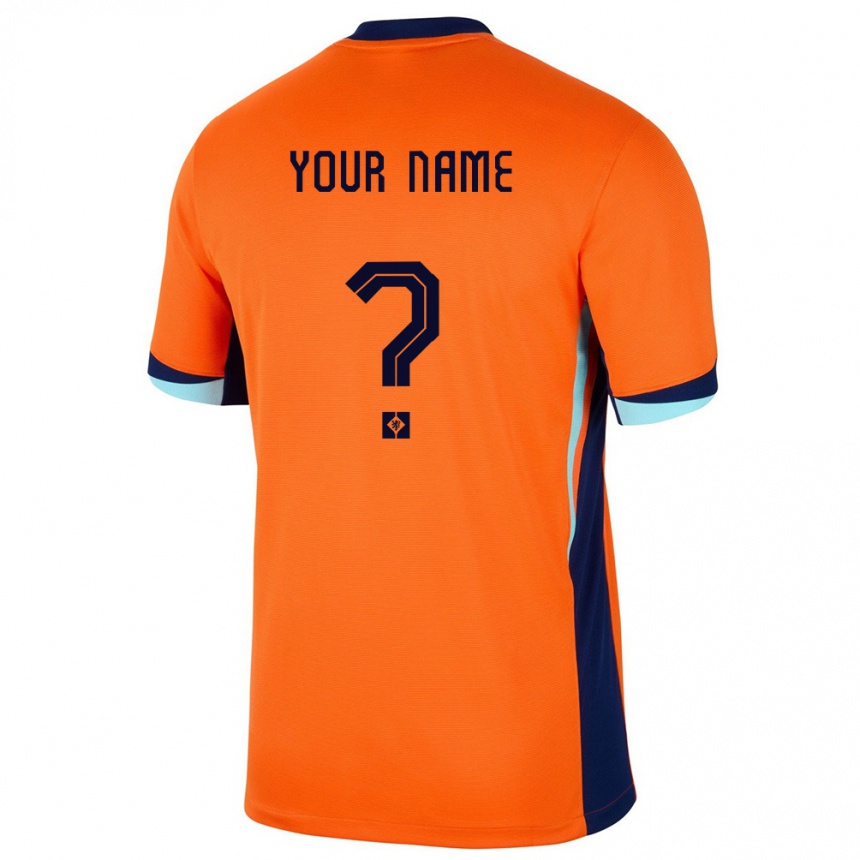 Kids Football Netherlands Your Name #0 Orange Home Jersey 24-26 T-Shirt