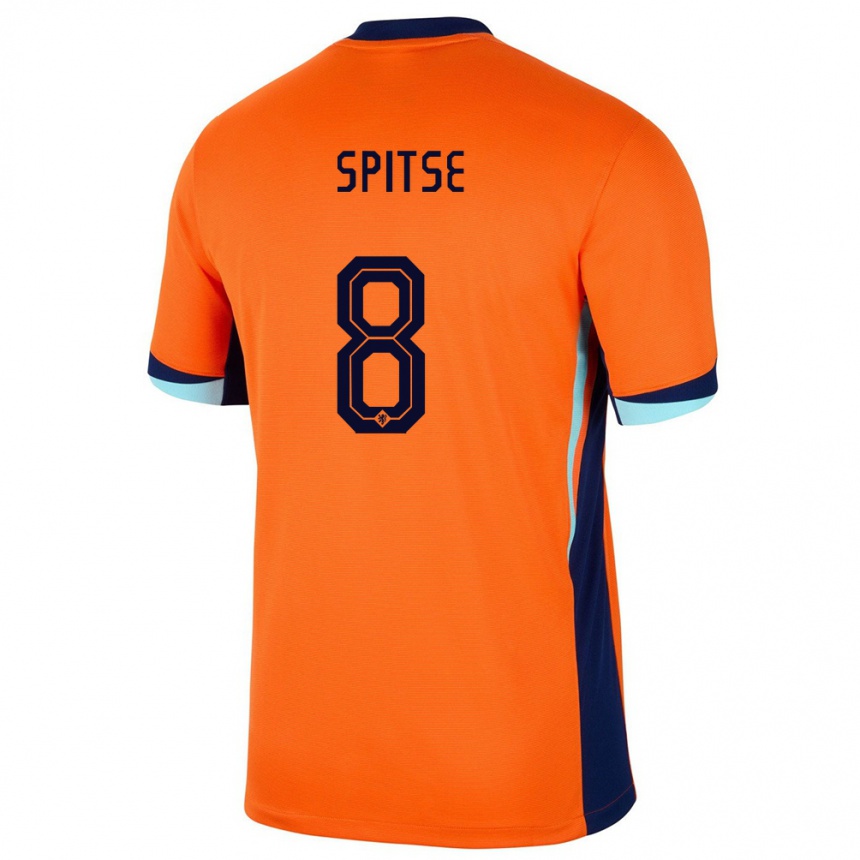 Kids Football Netherlands Sherida Spitse #8 Orange Home Jersey 24-26 T-Shirt