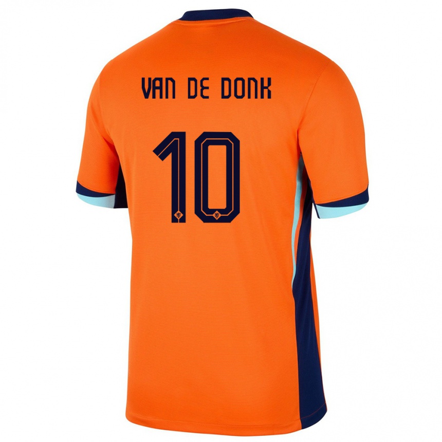 Kids Football Netherlands Danielle Van De Donk #10 Orange Home Jersey 24-26 T-Shirt