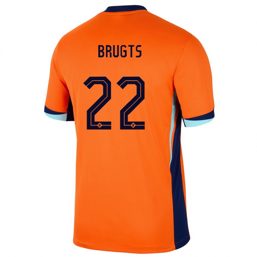 Kids Football Netherlands Esmee Brugts #22 Orange Home Jersey 24-26 T-Shirt