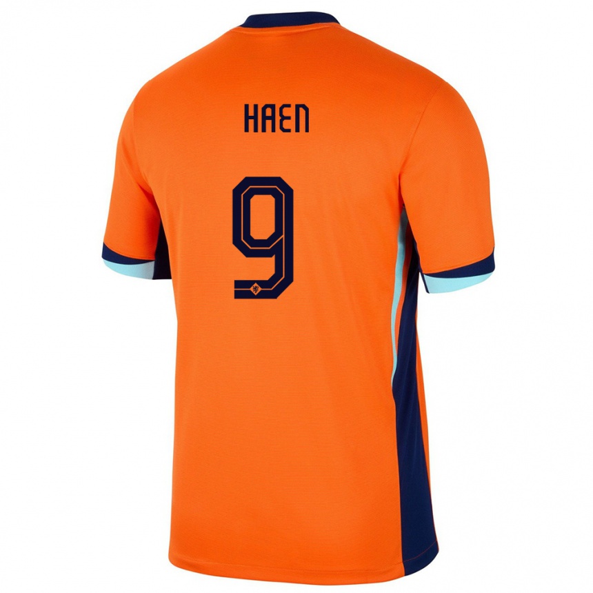 Kids Football Netherlands Devin Haen #9 Orange Home Jersey 24-26 T-Shirt