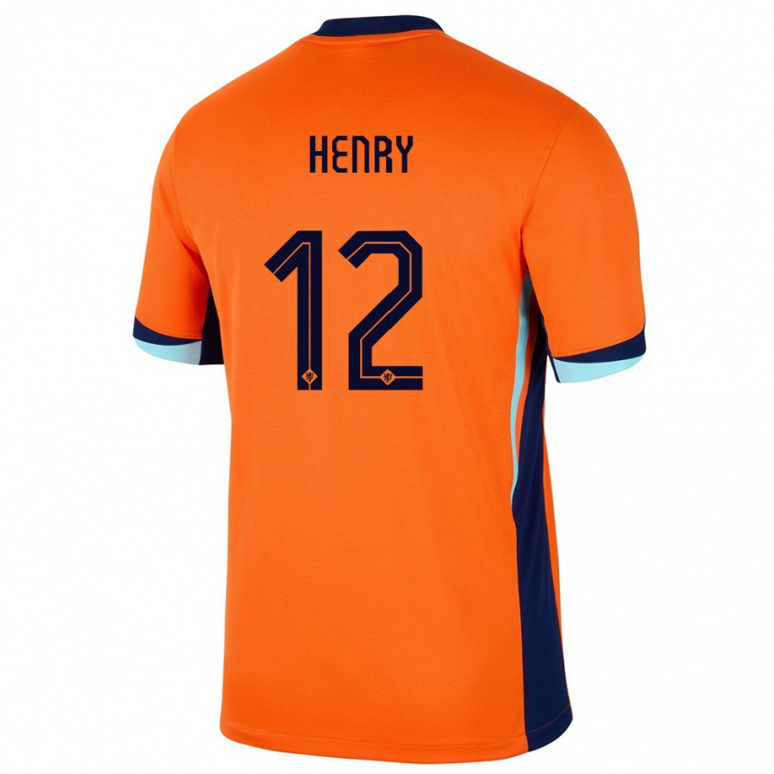 Kids Football Netherlands Alvaro Henry #12 Orange Home Jersey 24-26 T-Shirt