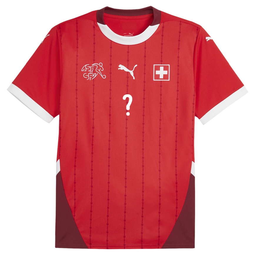 Kids Football Switzerland Your Name #0 Red Home Jersey 24-26 T-Shirt