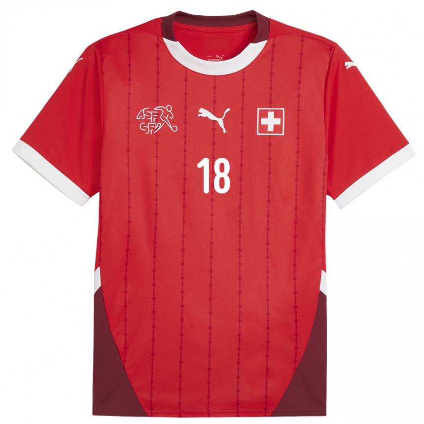 Kids Football Switzerland Admir Mehmedi #18 Red Home Jersey 24-26 T-Shirt