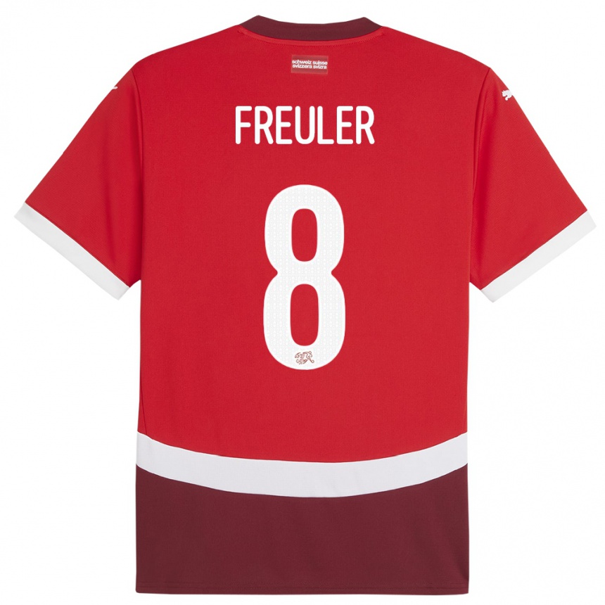 Kids Football Switzerland Remo Freuler #8 Red Home Jersey 24-26 T-Shirt