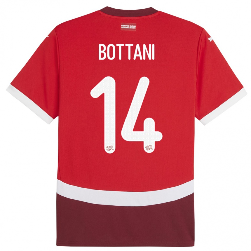 Kids Football Switzerland Mattia Bottani #14 Red Home Jersey 24-26 T-Shirt