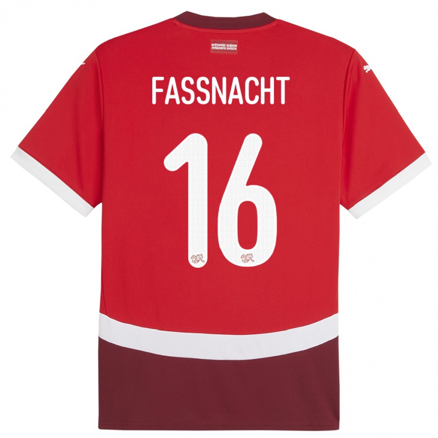 Kids Football Switzerland Christian Fassnacht #16 Red Home Jersey 24-26 T-Shirt