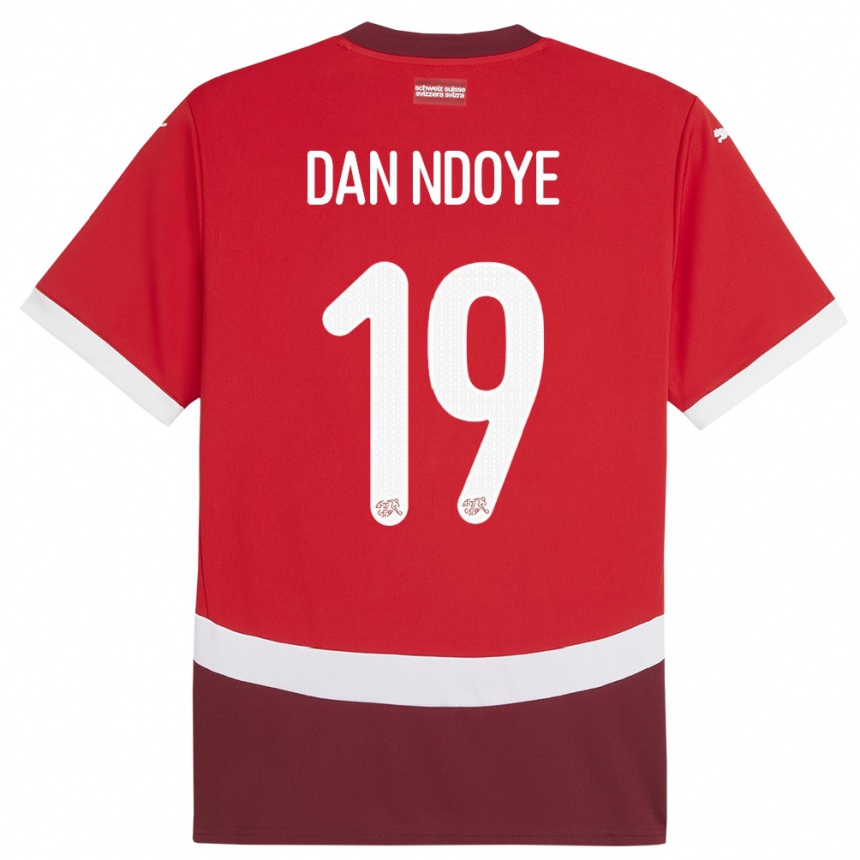 Kids Football Switzerland Dan Ndoye #19 Red Home Jersey 24-26 T-Shirt