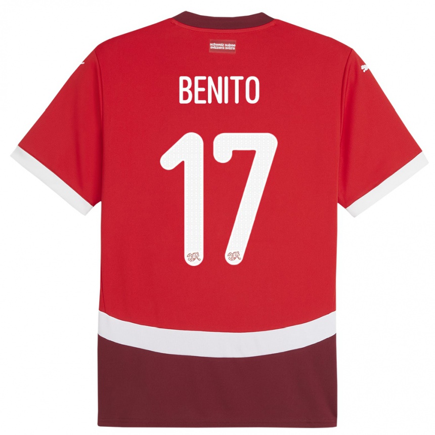 Kids Football Switzerland Loris Benito #17 Red Home Jersey 24-26 T-Shirt