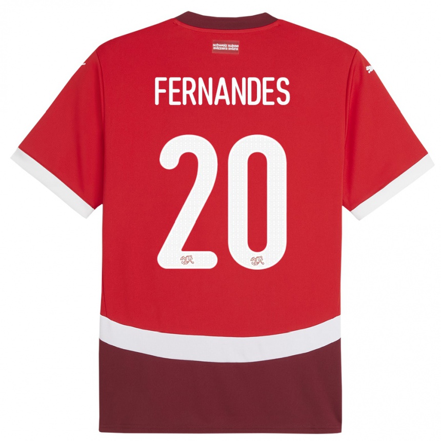 Kids Football Switzerland Edimilson Fernandes #20 Red Home Jersey 24-26 T-Shirt