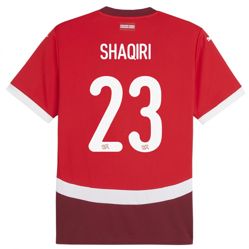 Kids Football Switzerland Xherdan Shaqiri #23 Red Home Jersey 24-26 T-Shirt