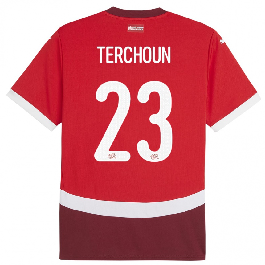 Kids Football Switzerland Meriame Terchoun #23 Red Home Jersey 24-26 T-Shirt