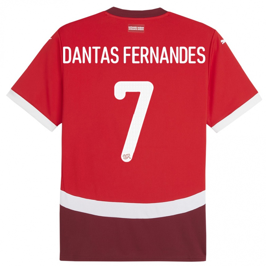 Kids Football Switzerland Ronaldo Dantas Fernandes #7 Red Home Jersey 24-26 T-Shirt