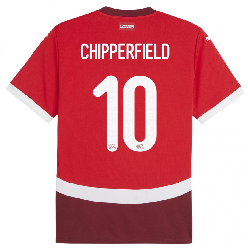 Kids Football Switzerland Liam Chipperfield #10 Red Home Jersey 24-26 T-Shirt