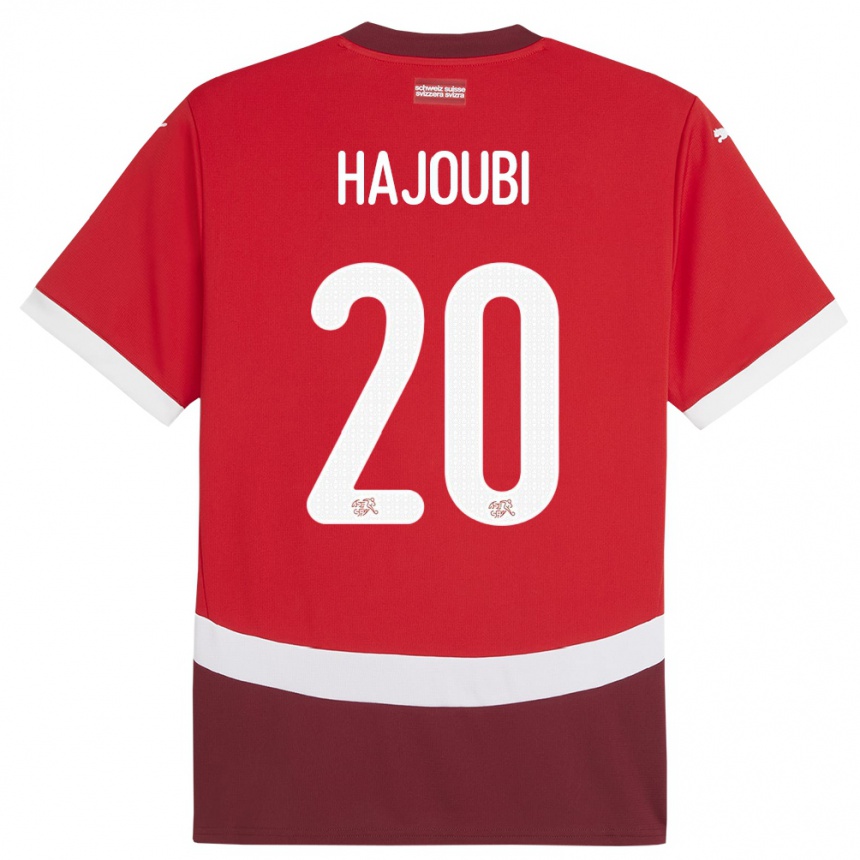 Kids Football Switzerland Amin Hajoubi #20 Red Home Jersey 24-26 T-Shirt