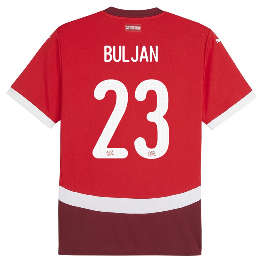 Kids Football Switzerland Leo Buljan #23 Red Home Jersey 24-26 T-Shirt