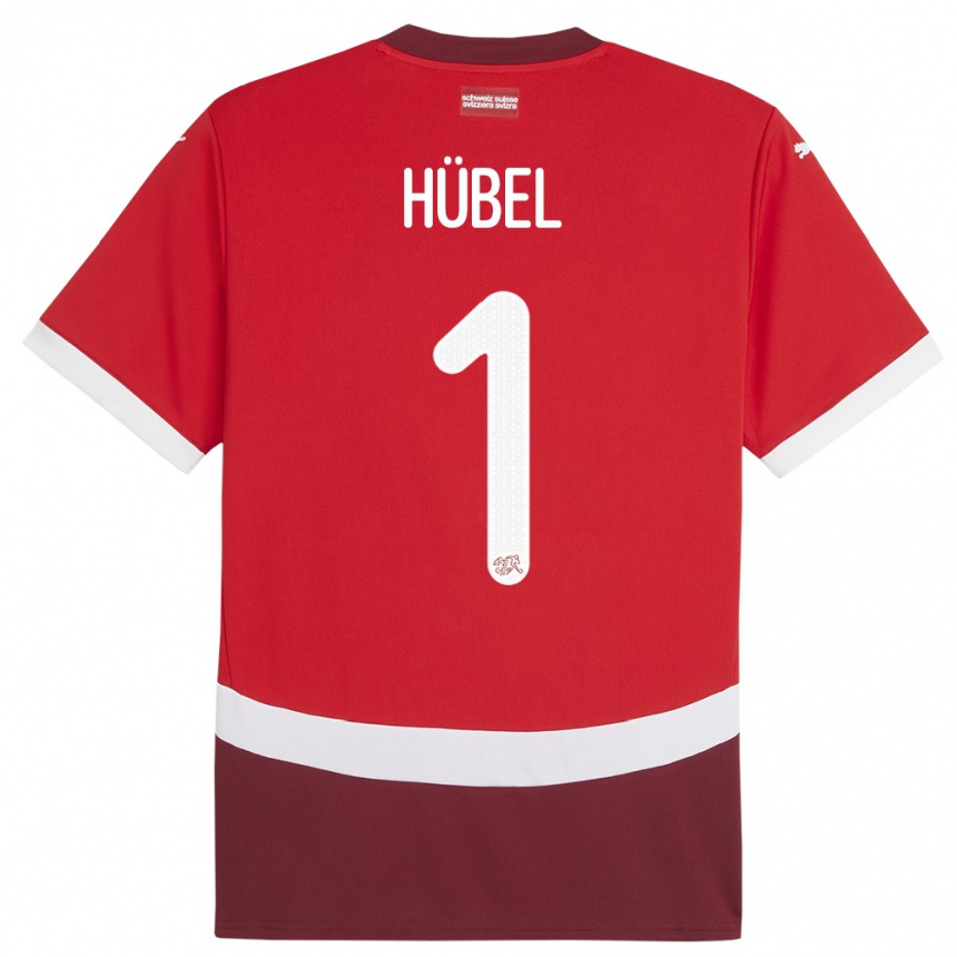 Kids Football Switzerland Marvin Hubel #1 Red Home Jersey 24-26 T-Shirt