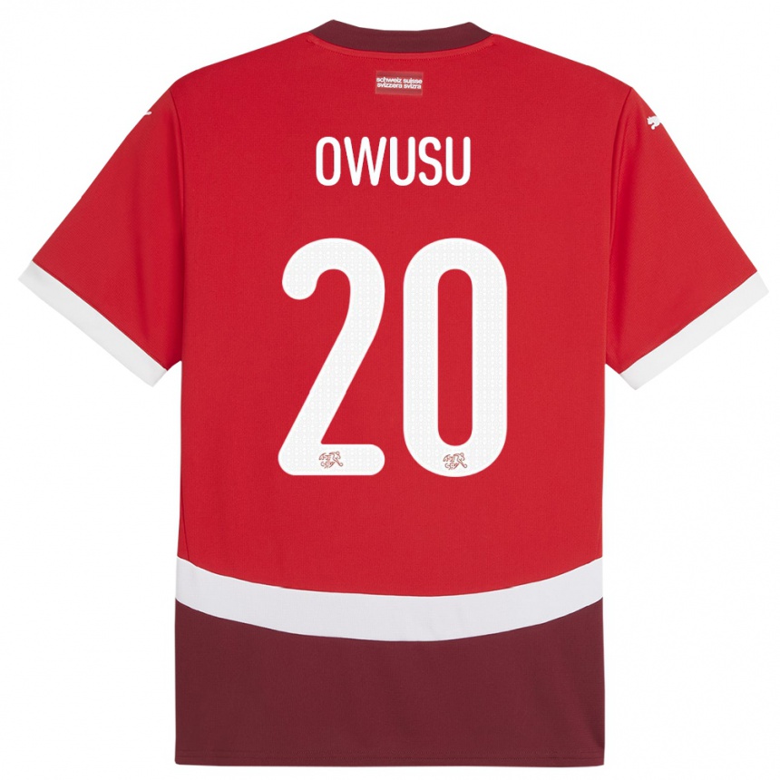 Kids Football Switzerland Tyron Owusu #20 Red Home Jersey 24-26 T-Shirt