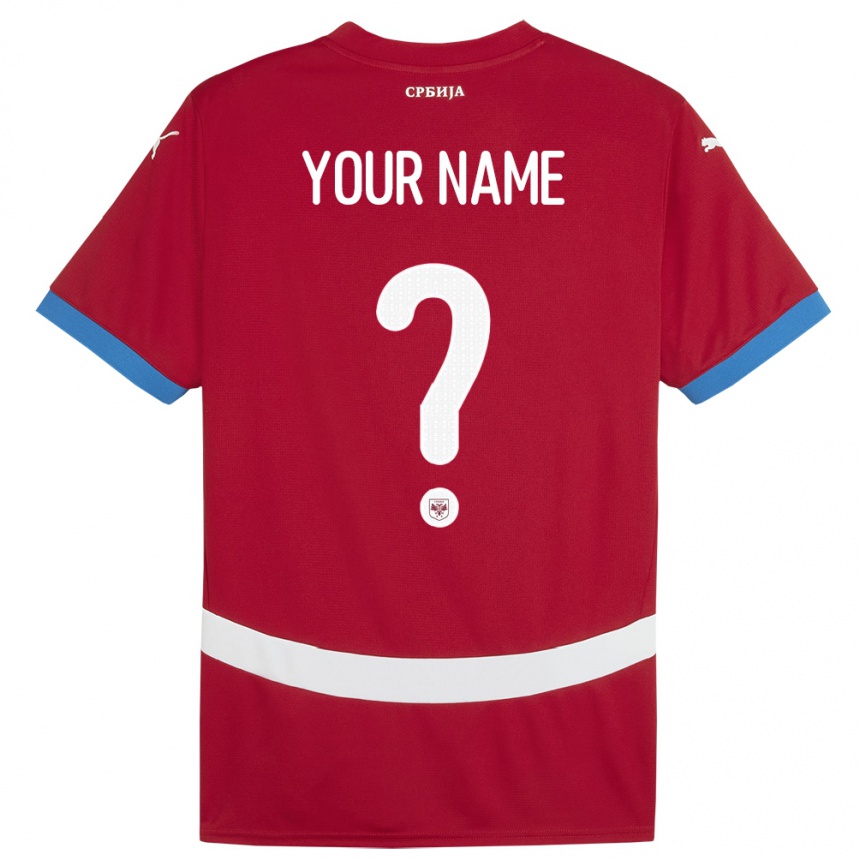 Kids Football Serbia Your Name #0 Red Home Jersey 24-26 T-Shirt