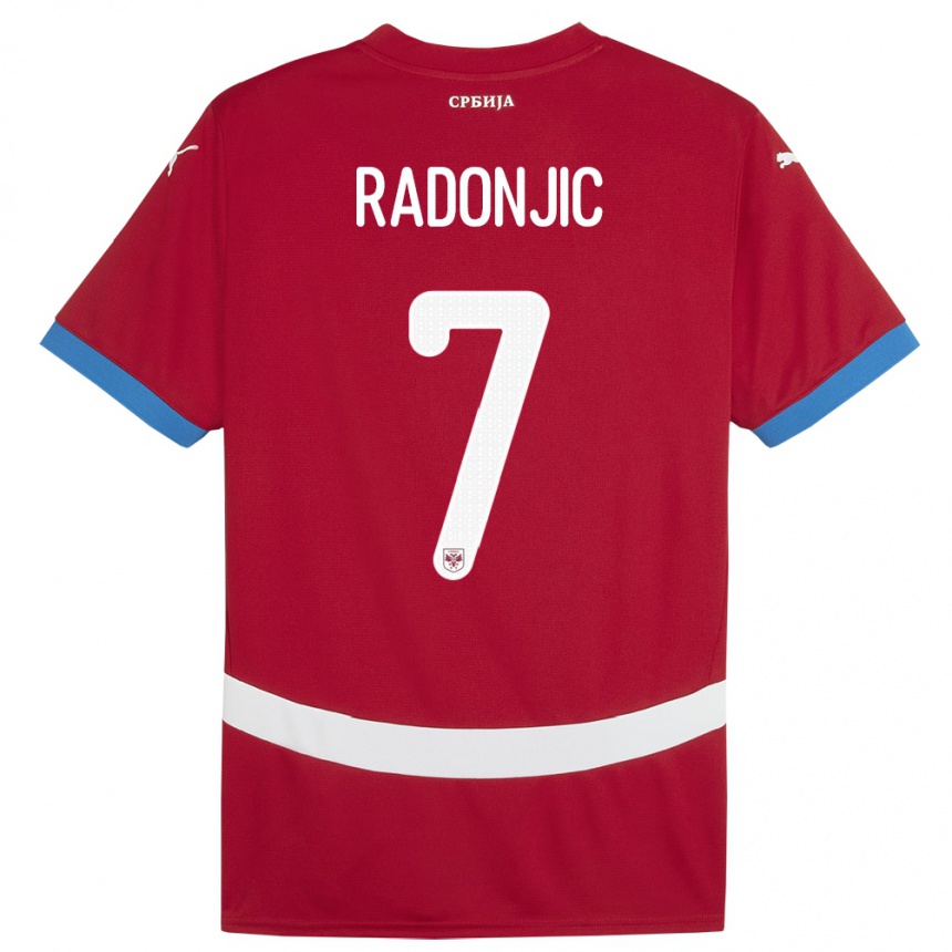 Kids Football Serbia Nemanja Radonjic #7 Red Home Jersey 24-26 T-Shirt