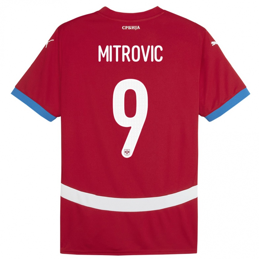 Kids Football Serbia Aleksandar Mitrovic #9 Red Home Jersey 24-26 T-Shirt
