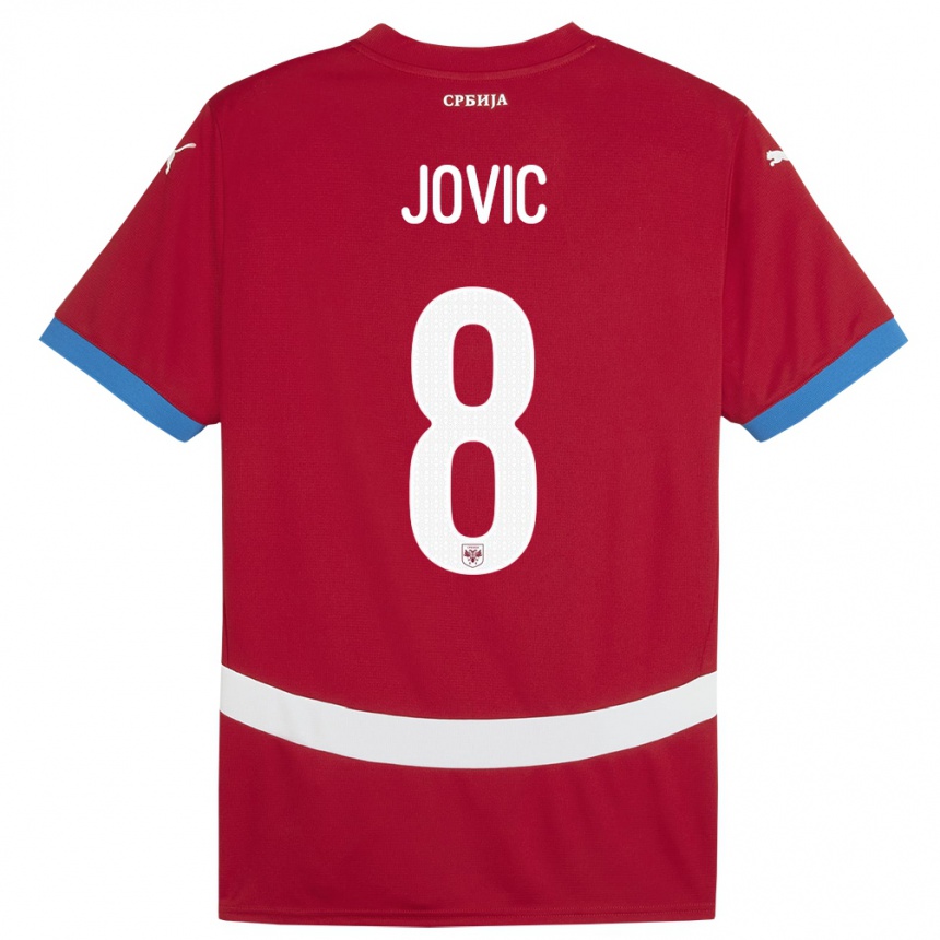 Kids Football Serbia Luka Jovic #8 Red Home Jersey 24-26 T-Shirt