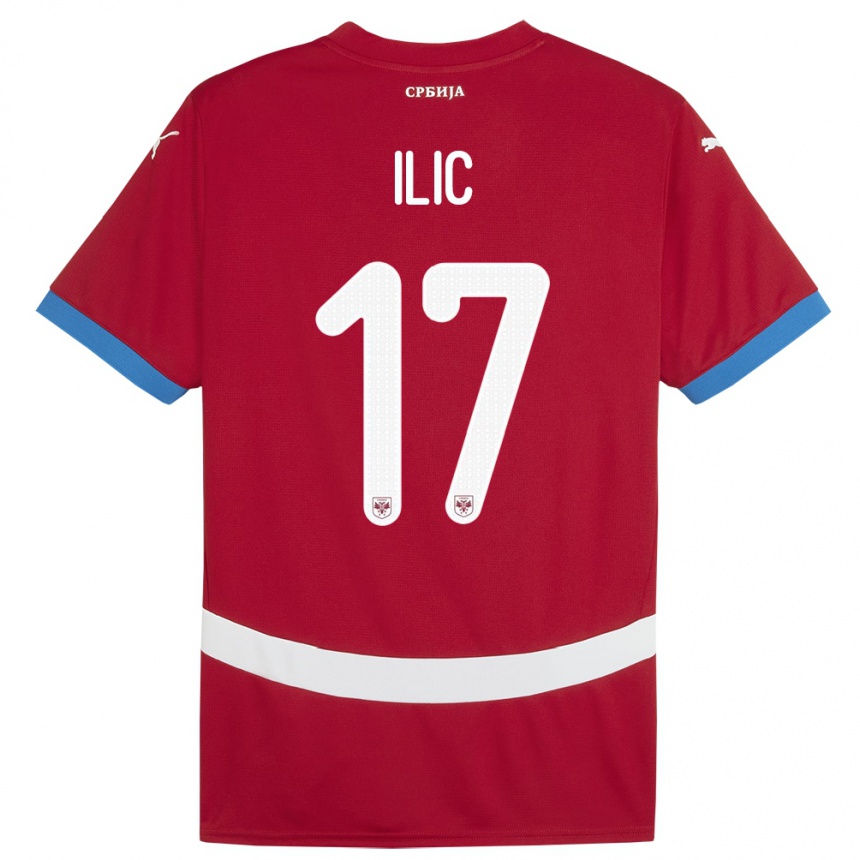 Kids Football Serbia Ivan Ilic #17 Red Home Jersey 24-26 T-Shirt