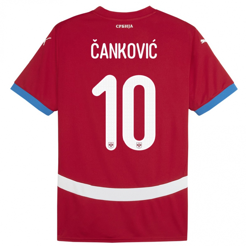 Kids Football Serbia Jelena Cankovic #10 Red Home Jersey 24-26 T-Shirt