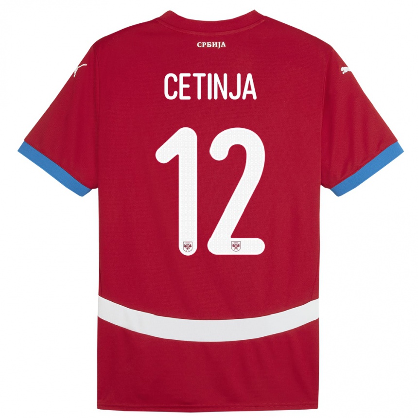 Kids Football Serbia Sara Cetinja #12 Red Home Jersey 24-26 T-Shirt