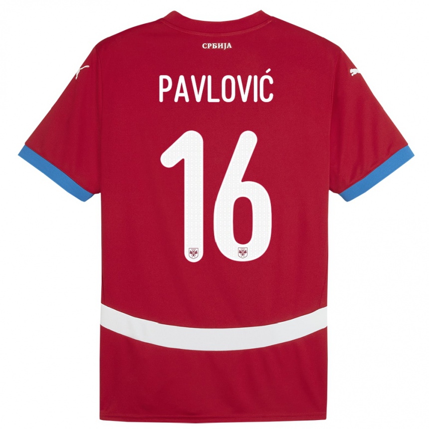 Kids Football Serbia Sara Pavlovic #16 Red Home Jersey 24-26 T-Shirt