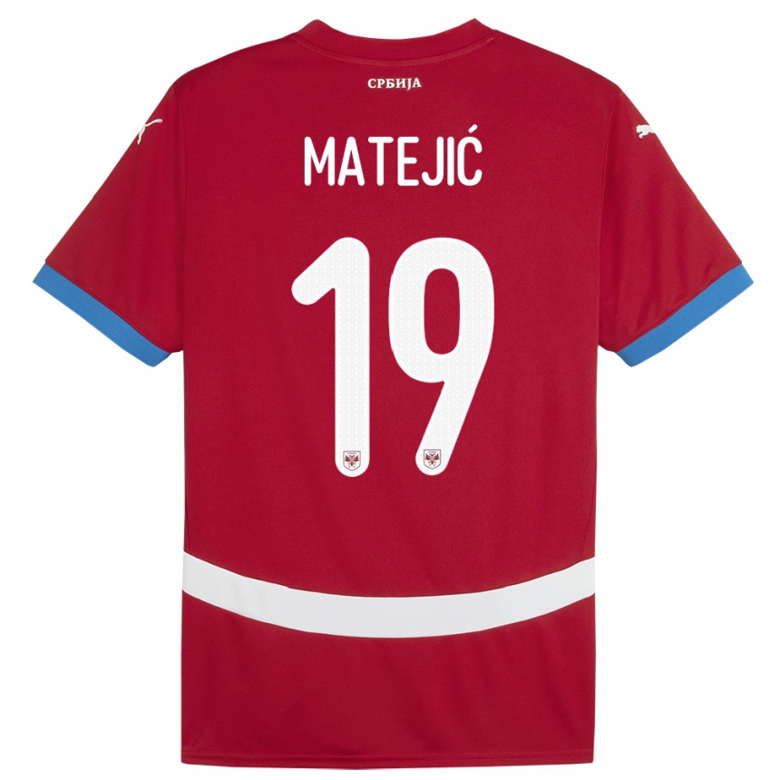 Kids Football Serbia Nina Matejic #19 Red Home Jersey 24-26 T-Shirt