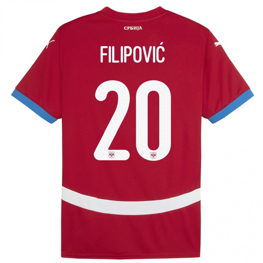 Kids Football Serbia Tijana Filipovic #20 Red Home Jersey 24-26 T-Shirt