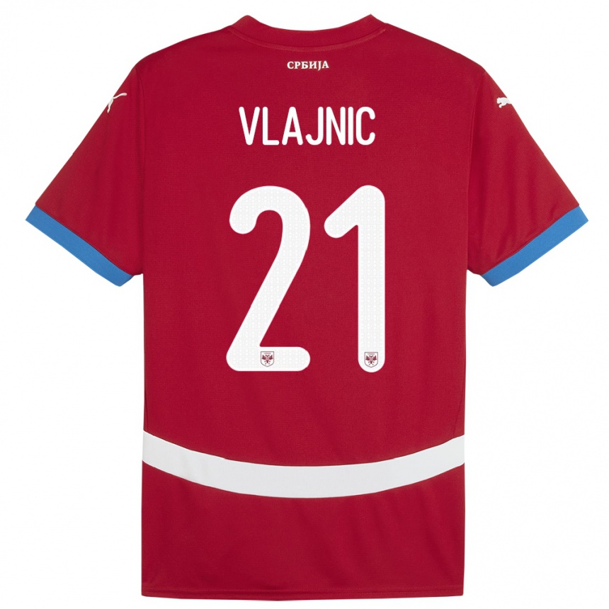 Kids Football Serbia Tyla Jay Vlajnic #21 Red Home Jersey 24-26 T-Shirt