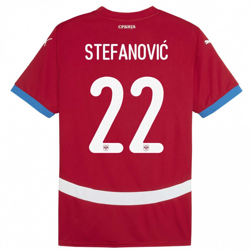 Kids Football Serbia Dejana Stefanovic #22 Red Home Jersey 24-26 T-Shirt