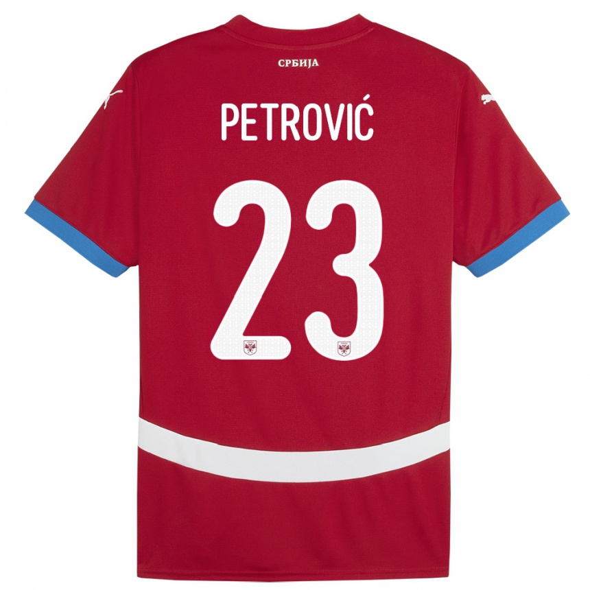 Kids Football Serbia Jovana Petrovic #23 Red Home Jersey 24-26 T-Shirt